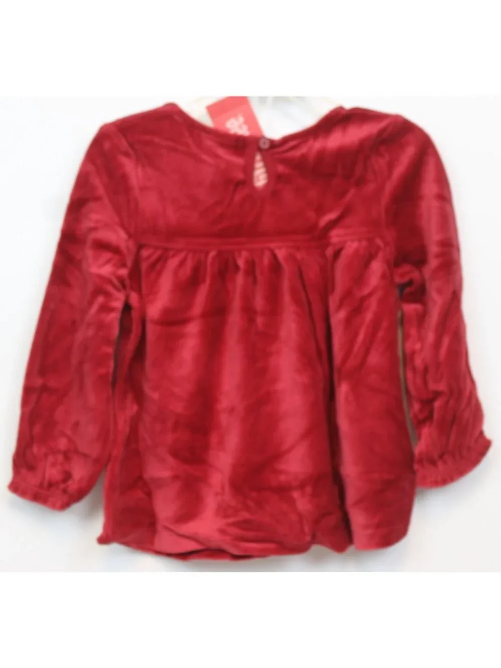 2008 Gymboree Holiday Friends Red Stretch Velvet Smocked Shirt sz 3T Winter Fun